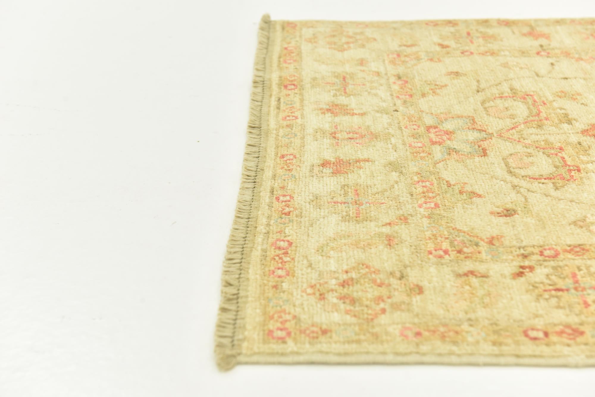 2' 6 x 6' 4 Hand Knotted Peshawar Ziegler Runner Rug