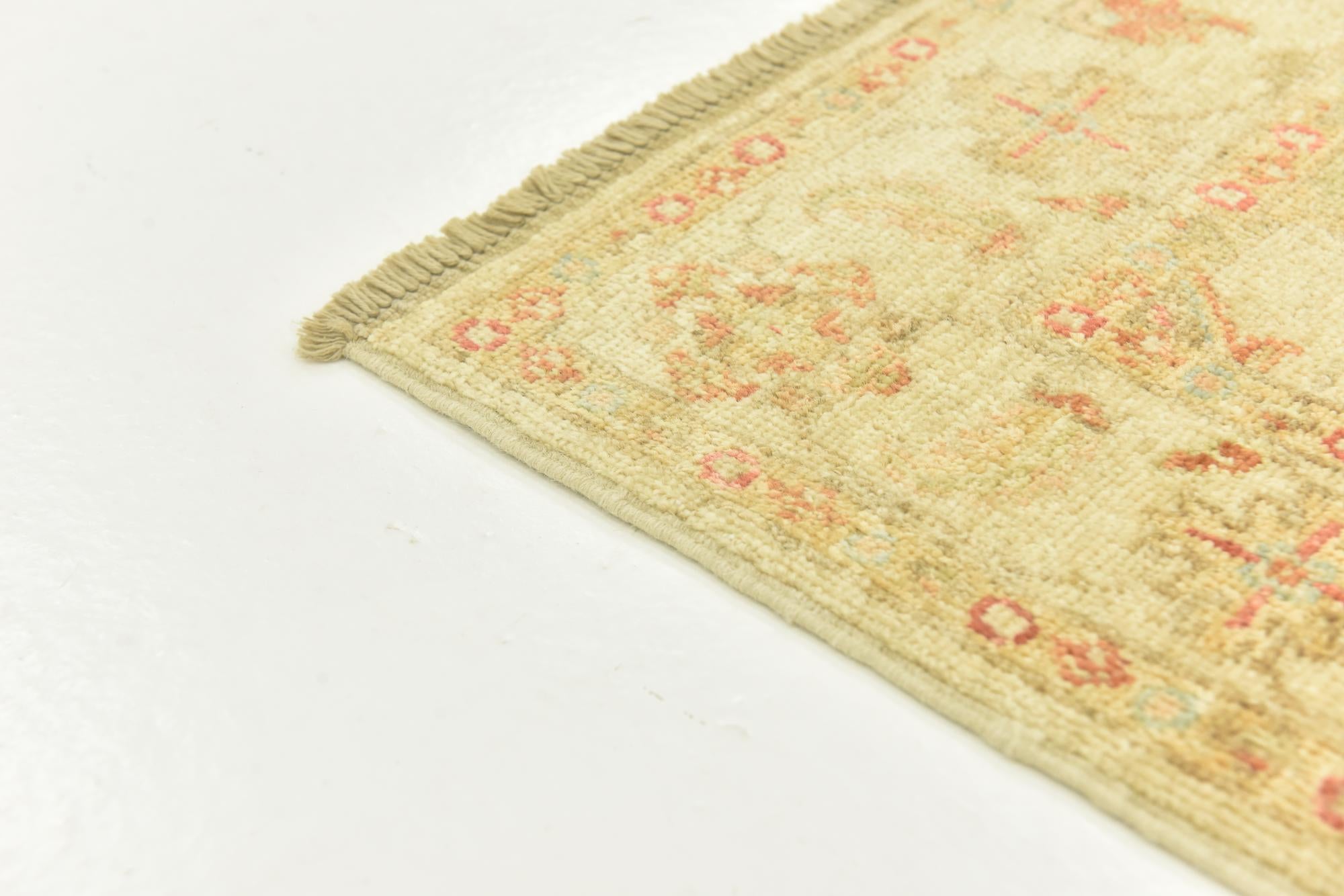 2' 6 x 6' 4 Hand Knotted Peshawar Ziegler Runner Rug