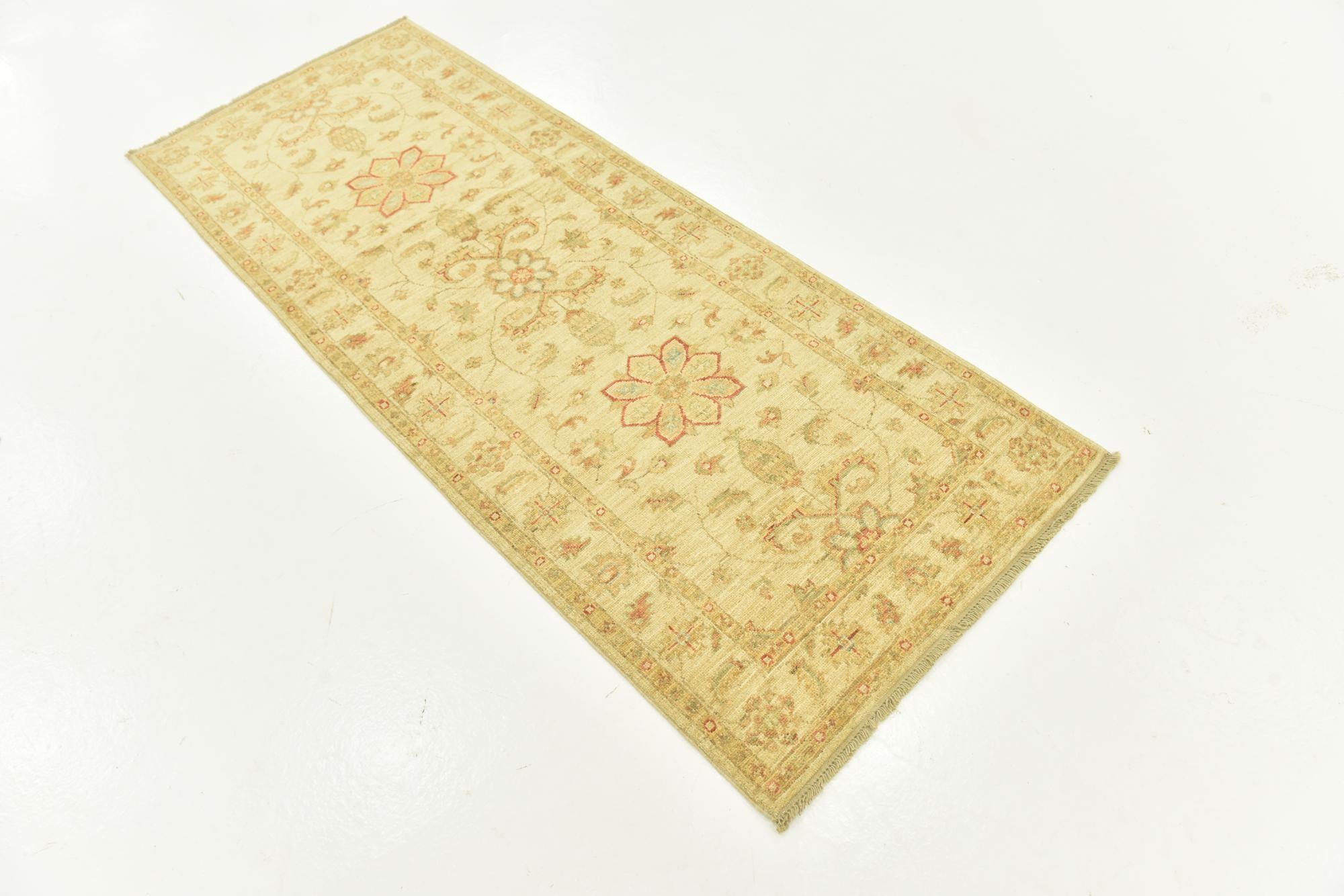 2' 6 x 6' 5 Hand Knotted Peshawar Ziegler Runner Rug