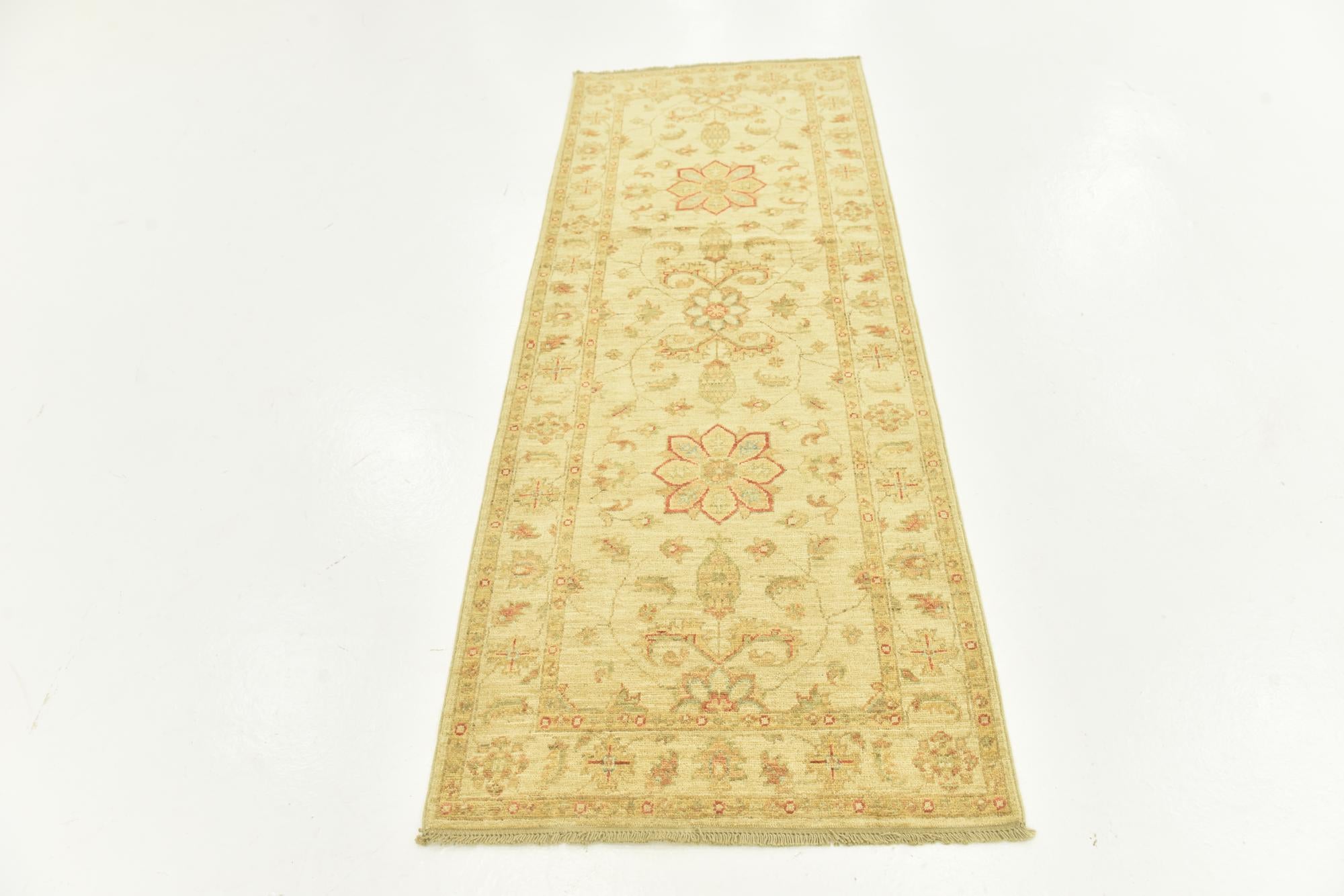2' 6 x 6' 5 Hand Knotted Peshawar Ziegler Runner Rug