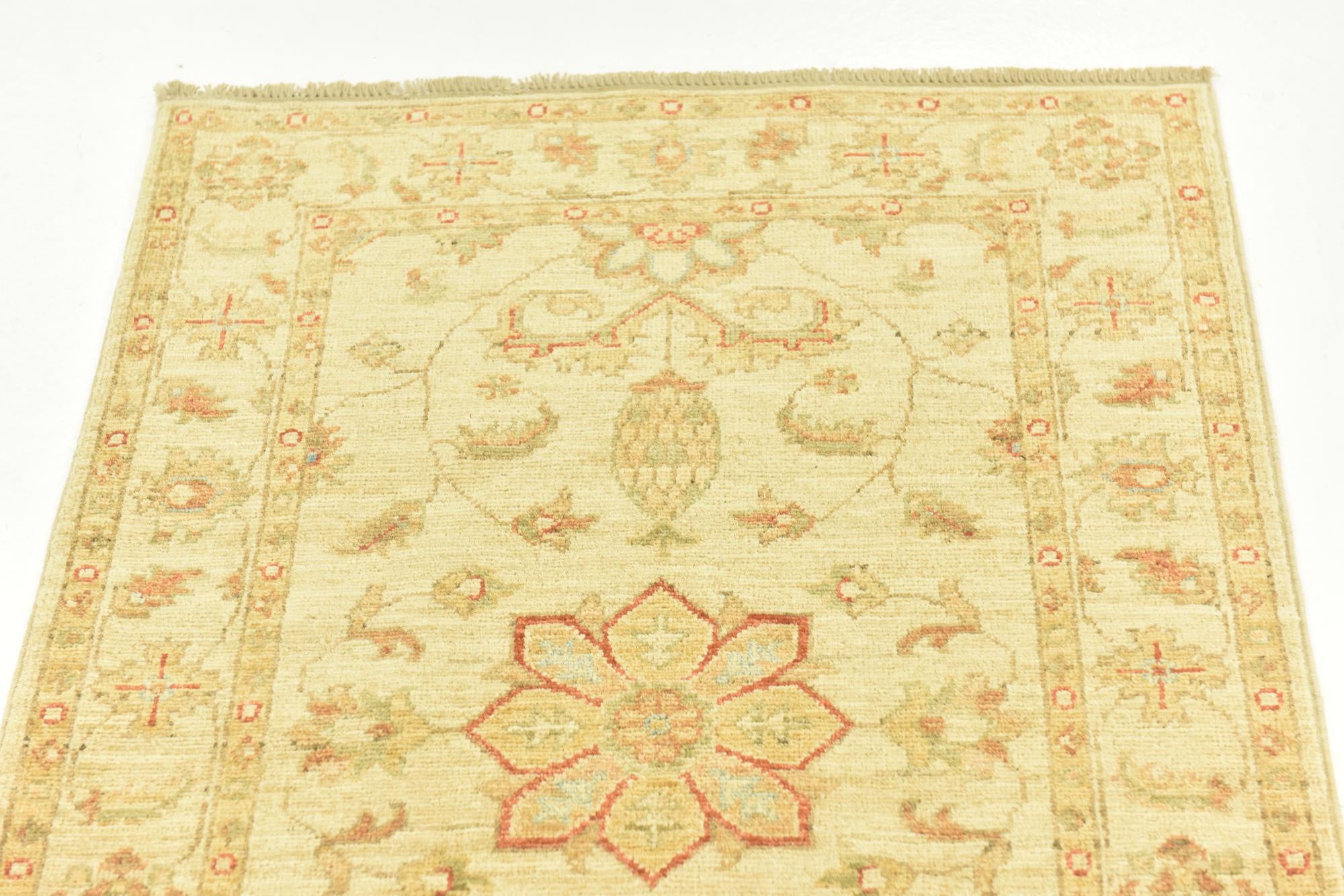2' 6 x 6' 5 Hand Knotted Peshawar Ziegler Runner Rug