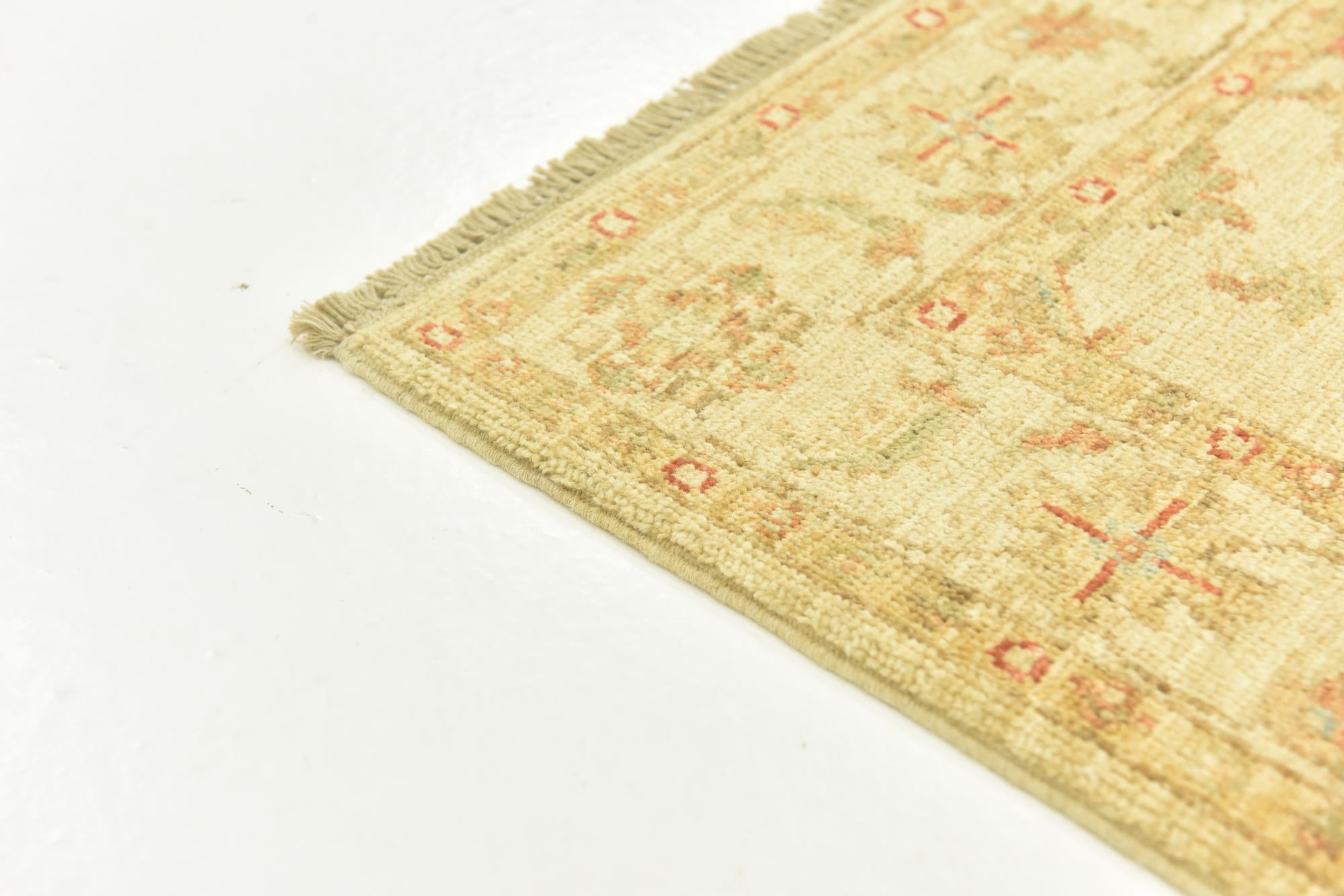 2' 6 x 6' 5 Hand Knotted Peshawar Ziegler Runner Rug