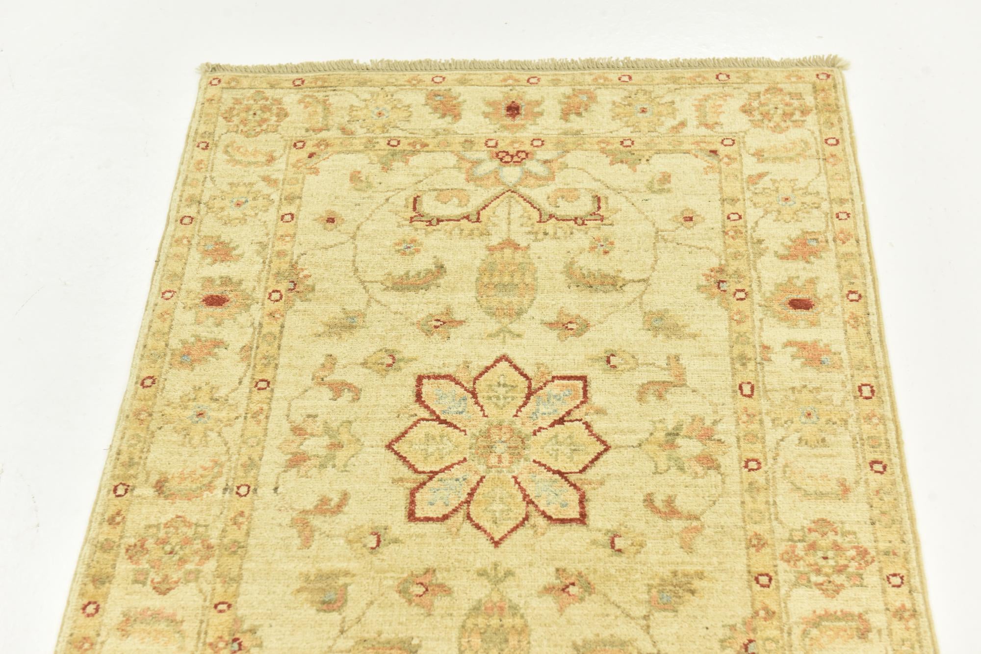 2' 6 x 6' 6 Hand Knotted Peshawar Ziegler Runner Rug