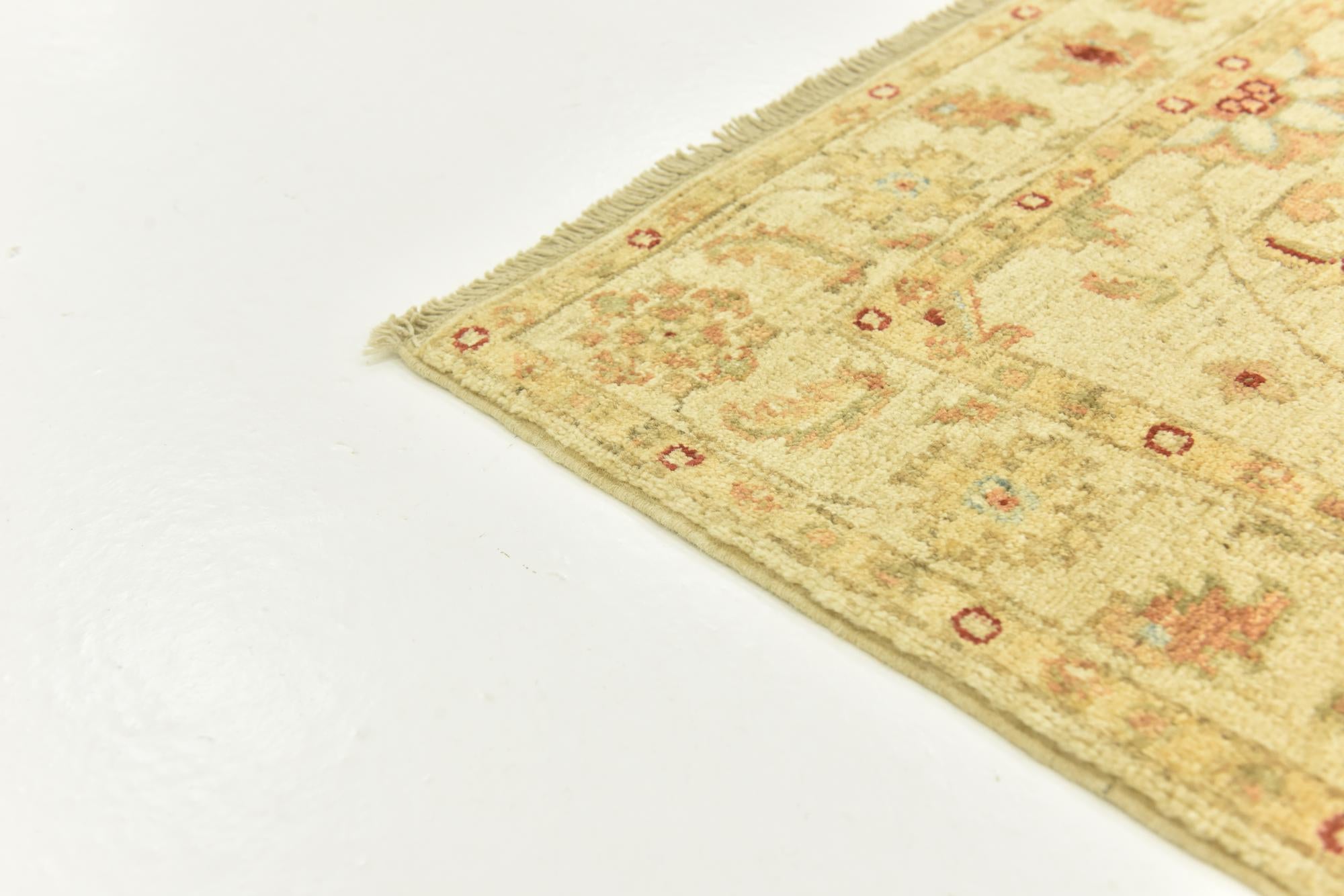 2' 6 x 6' 6 Hand Knotted Peshawar Ziegler Runner Rug