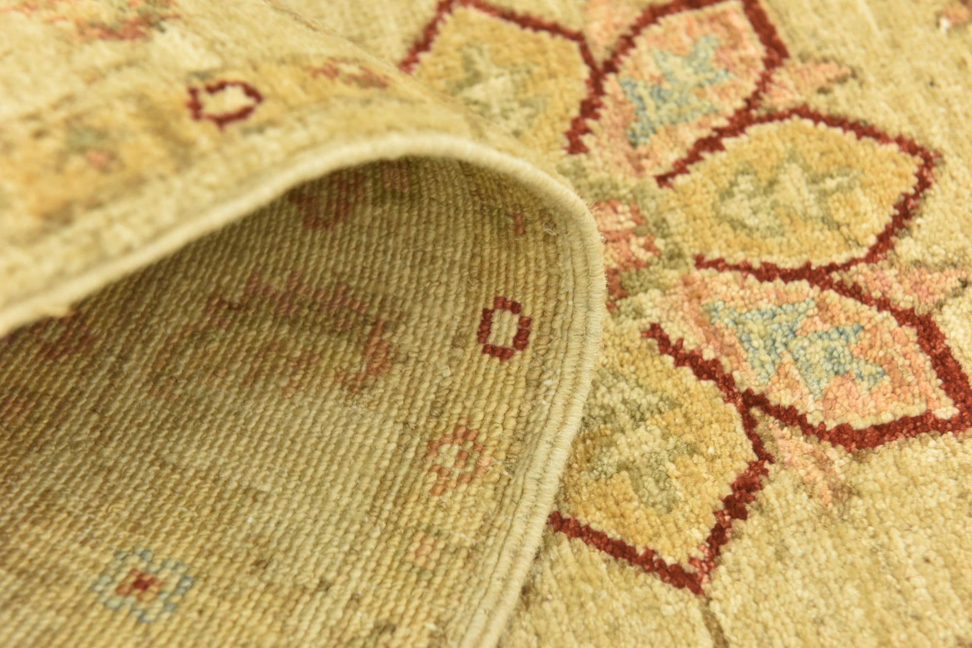 2' 6 x 6' 6 Hand Knotted Peshawar Ziegler Runner Rug