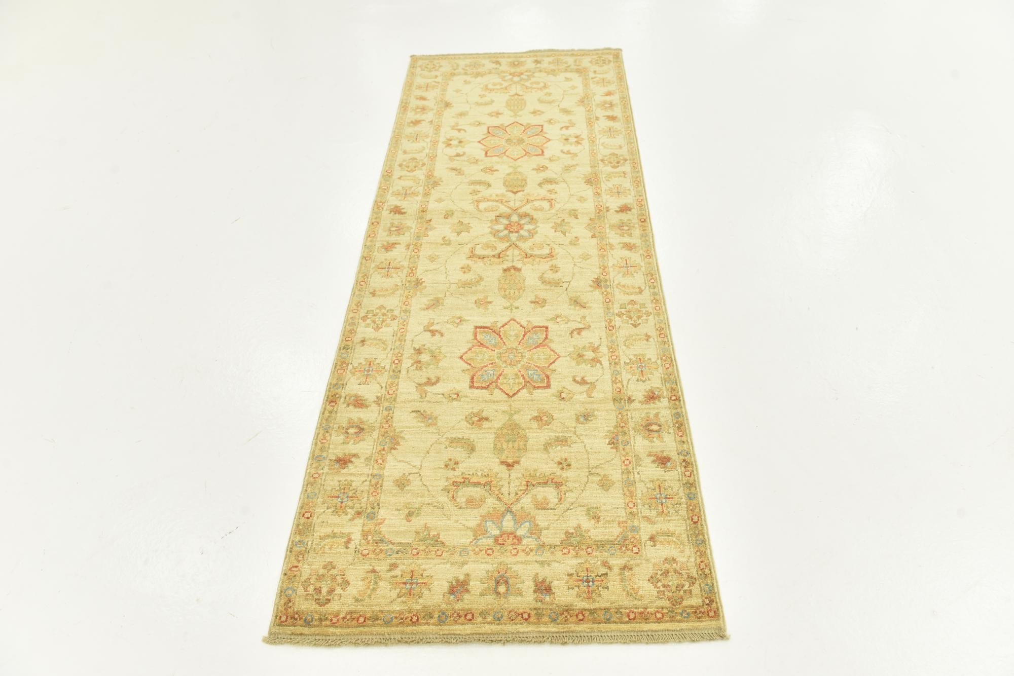 2' 6 x 6' 8 Hand Knotted Peshawar Ziegler Runner Rug