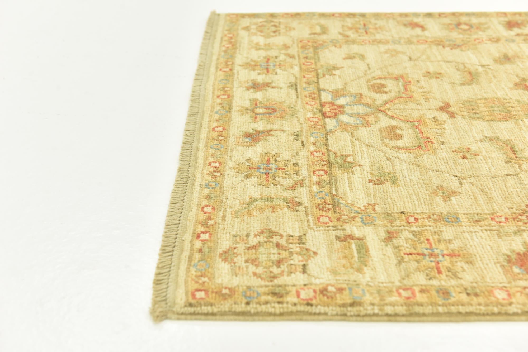 2' 6 x 6' 8 Hand Knotted Peshawar Ziegler Runner Rug