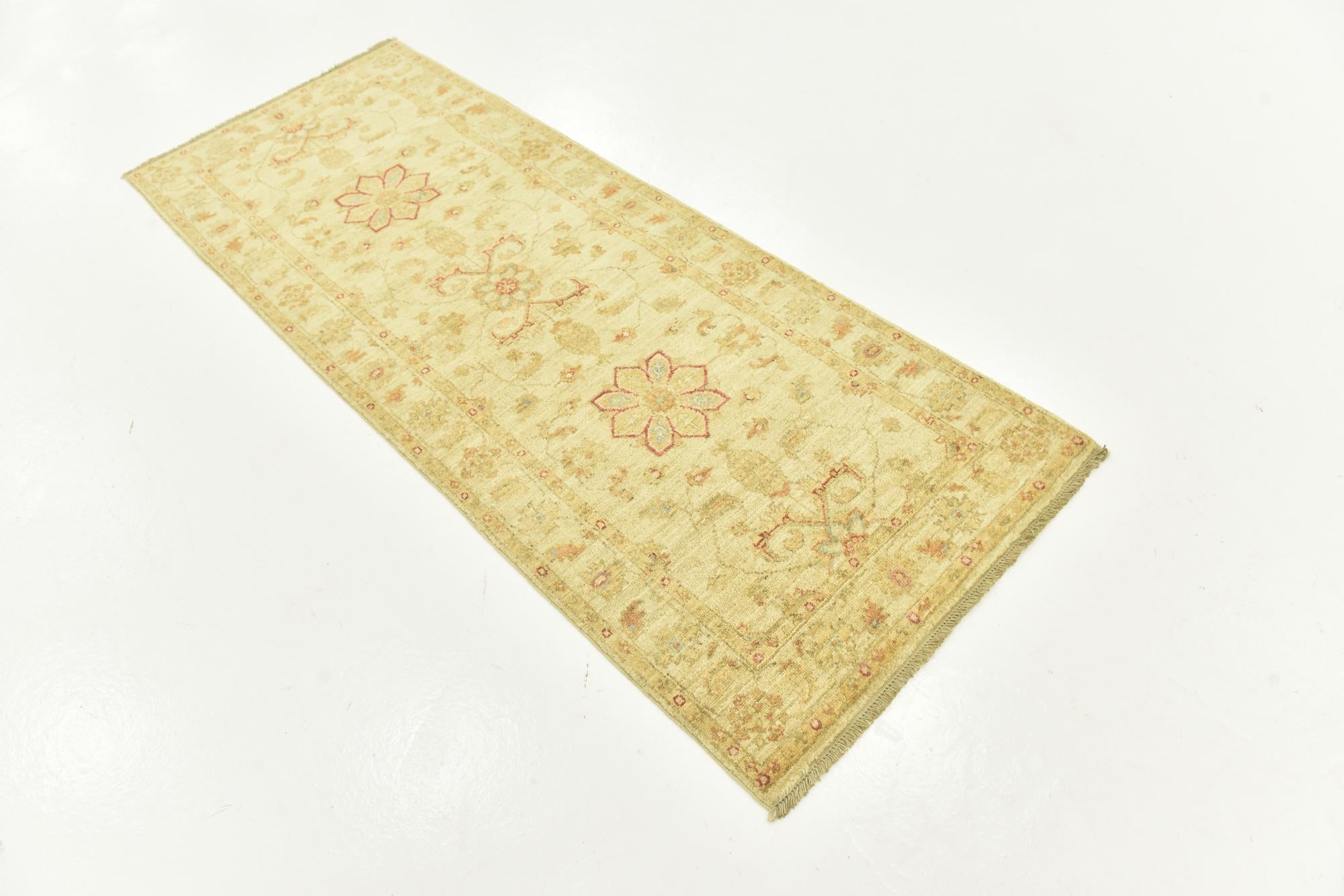 2' 6 x 6' 5 Hand Knotted Peshawar Ziegler Runner Rug