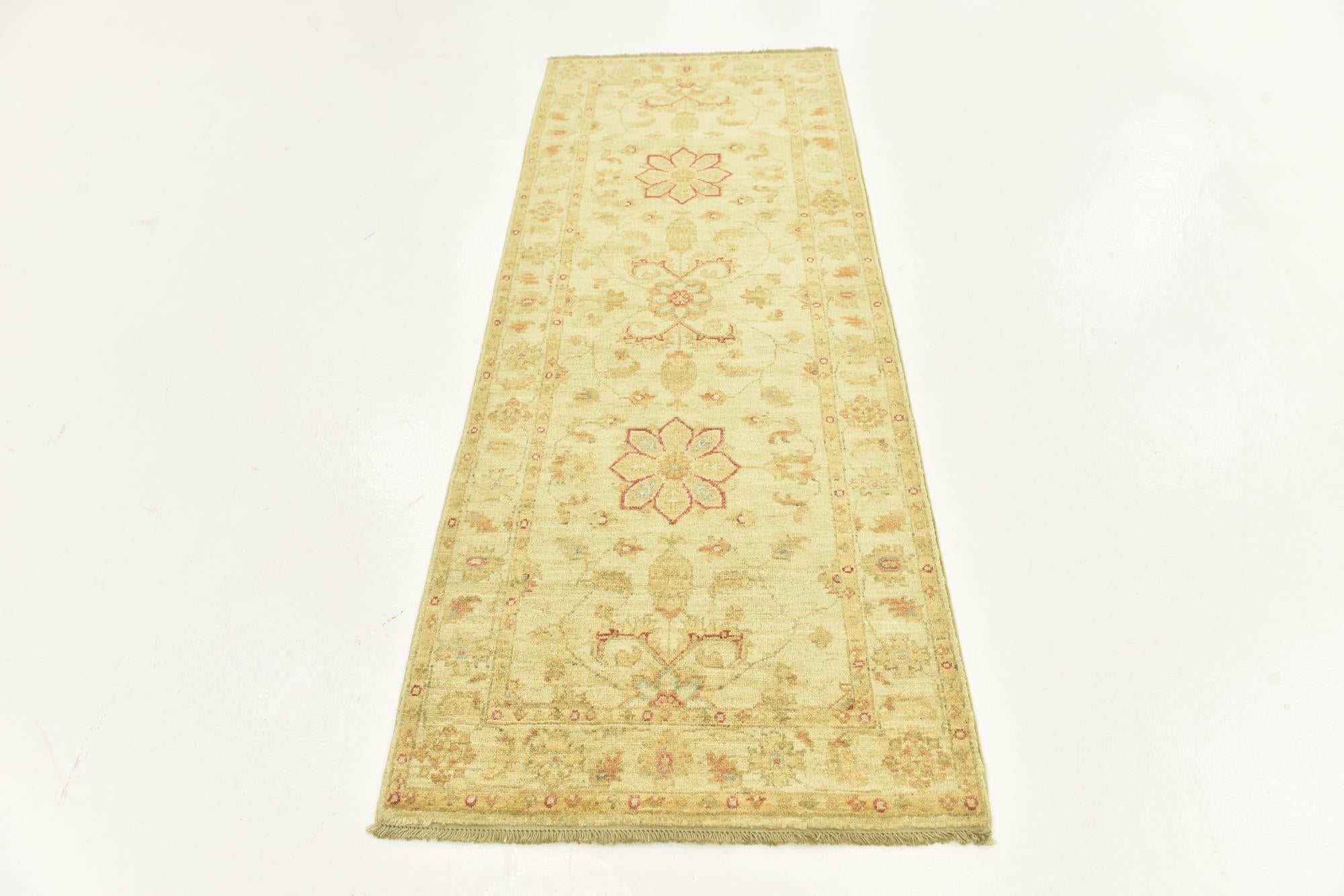2' 6 x 6' 5 Hand Knotted Peshawar Ziegler Runner Rug