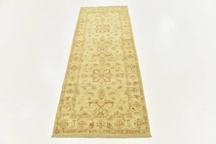 Detail image of 2' 6 x 6' 5 Hand Knotted Peshawar Ziegler Runner Rug
