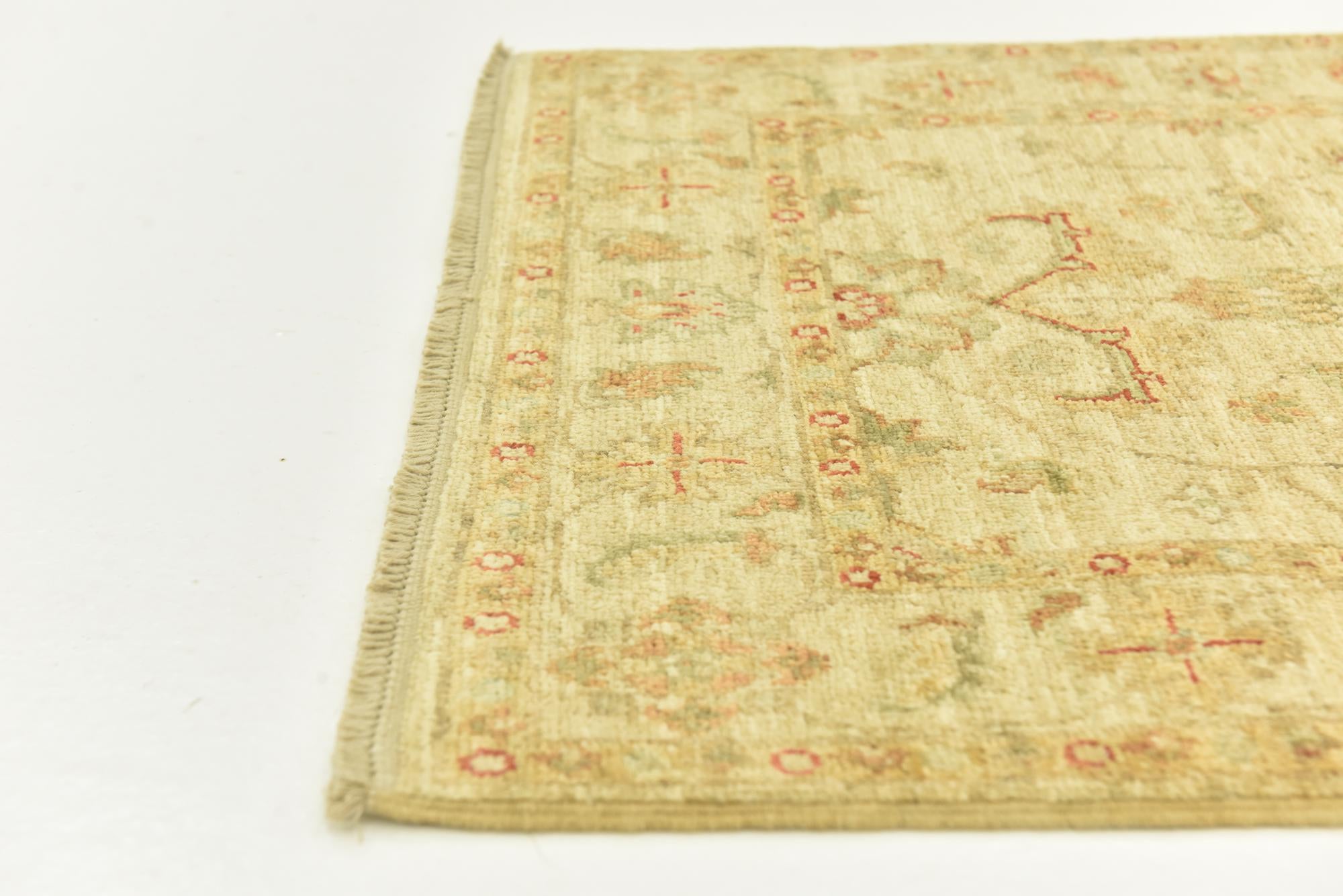2' 6 x 6' 5 Hand Knotted Peshawar Ziegler Runner Rug