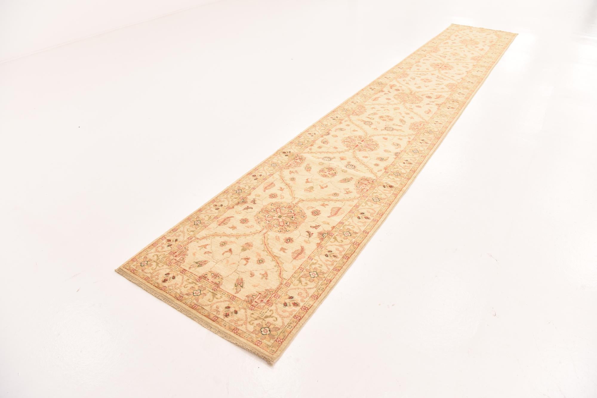 2' 7 x 16' 7 Hand Knotted Peshawar Ziegler Runner Rug
