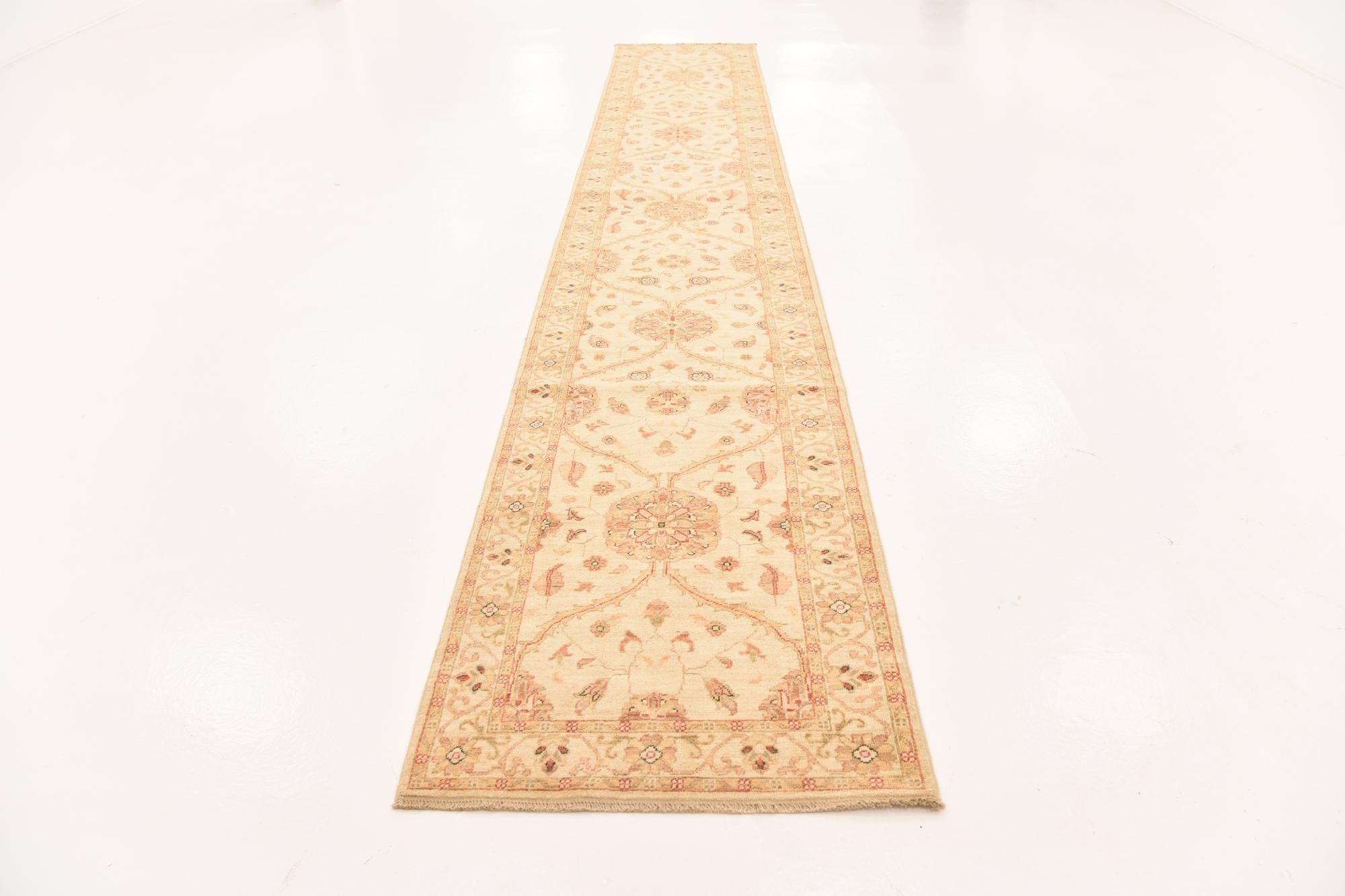 2' 7 x 16' 7 Hand Knotted Peshawar Ziegler Runner Rug