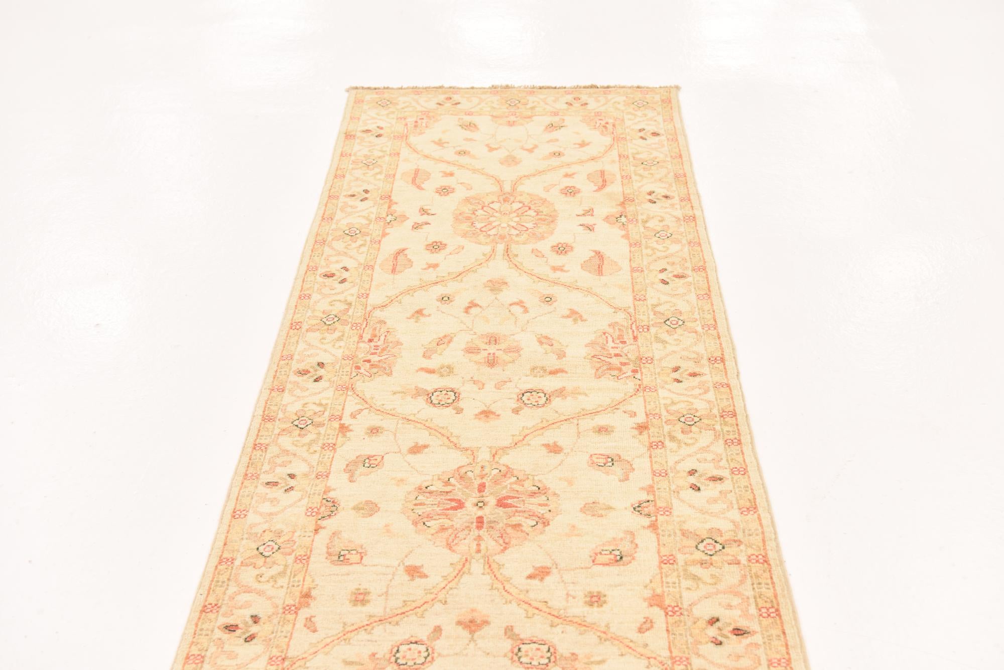 2' 7 x 16' 7 Hand Knotted Peshawar Ziegler Runner Rug