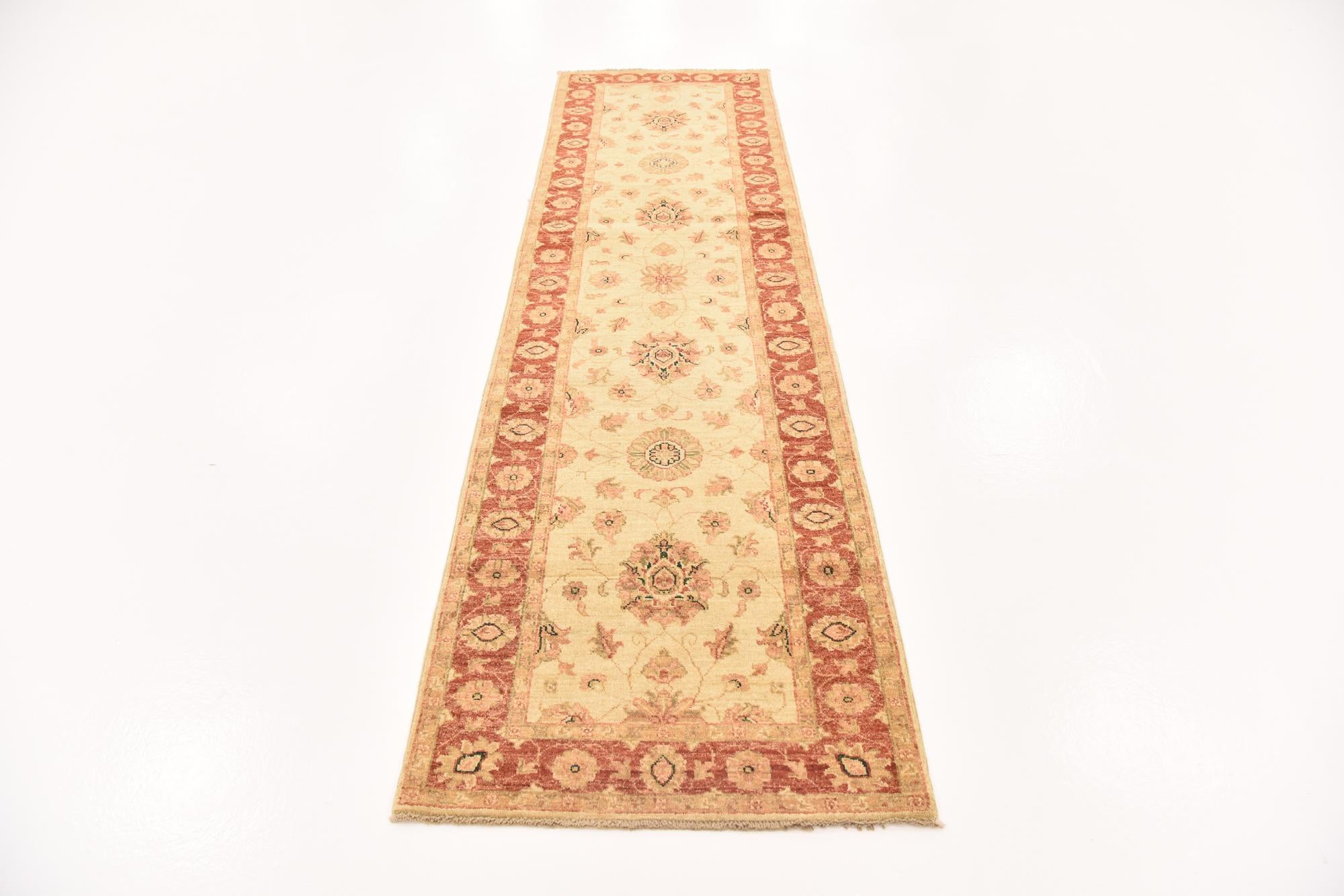 2' 7 x 9' 6 Hand Knotted Peshawar Ziegler Runner Rug