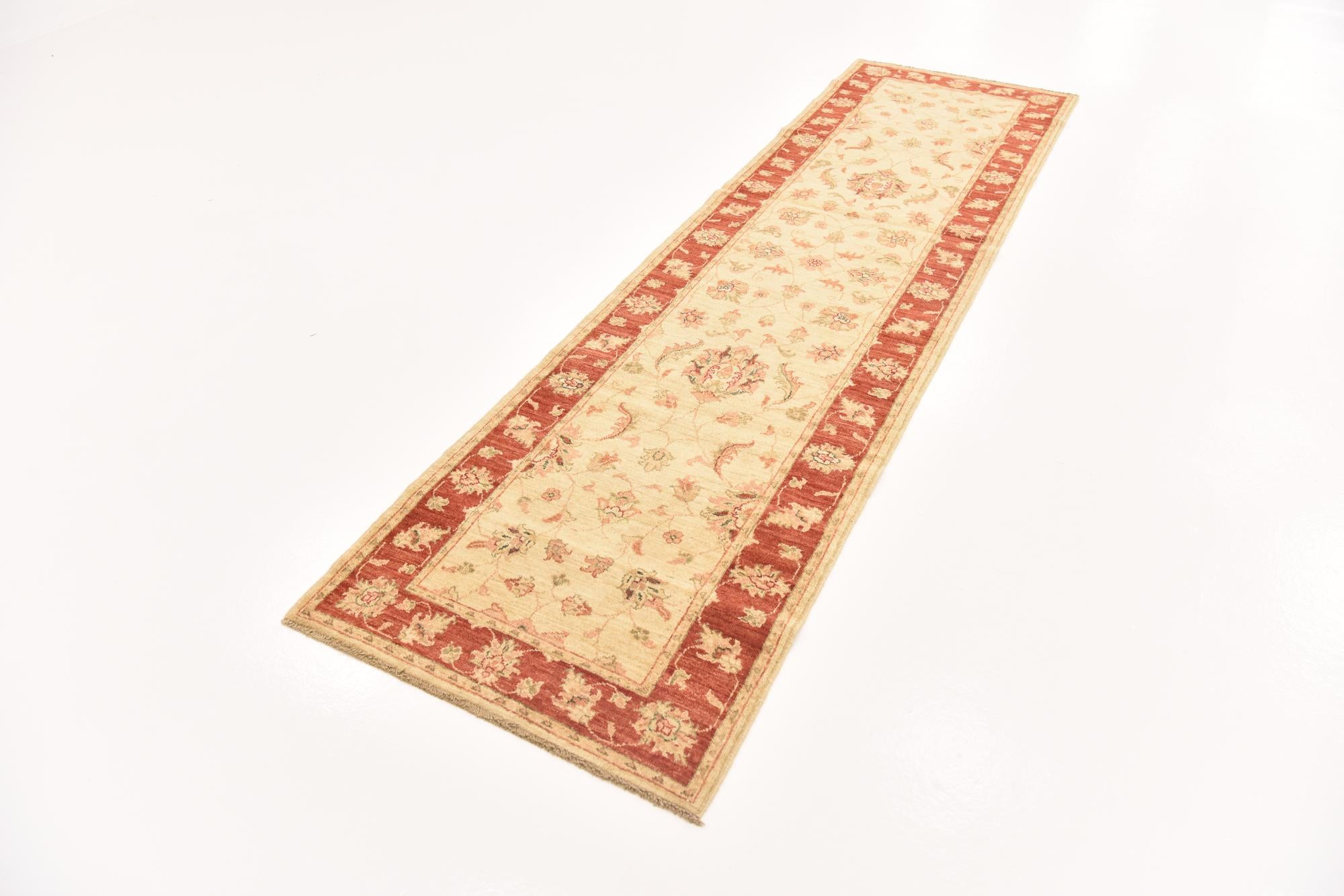2' 7 x 9' 7 Hand Knotted Peshawar Ziegler Runner Rug