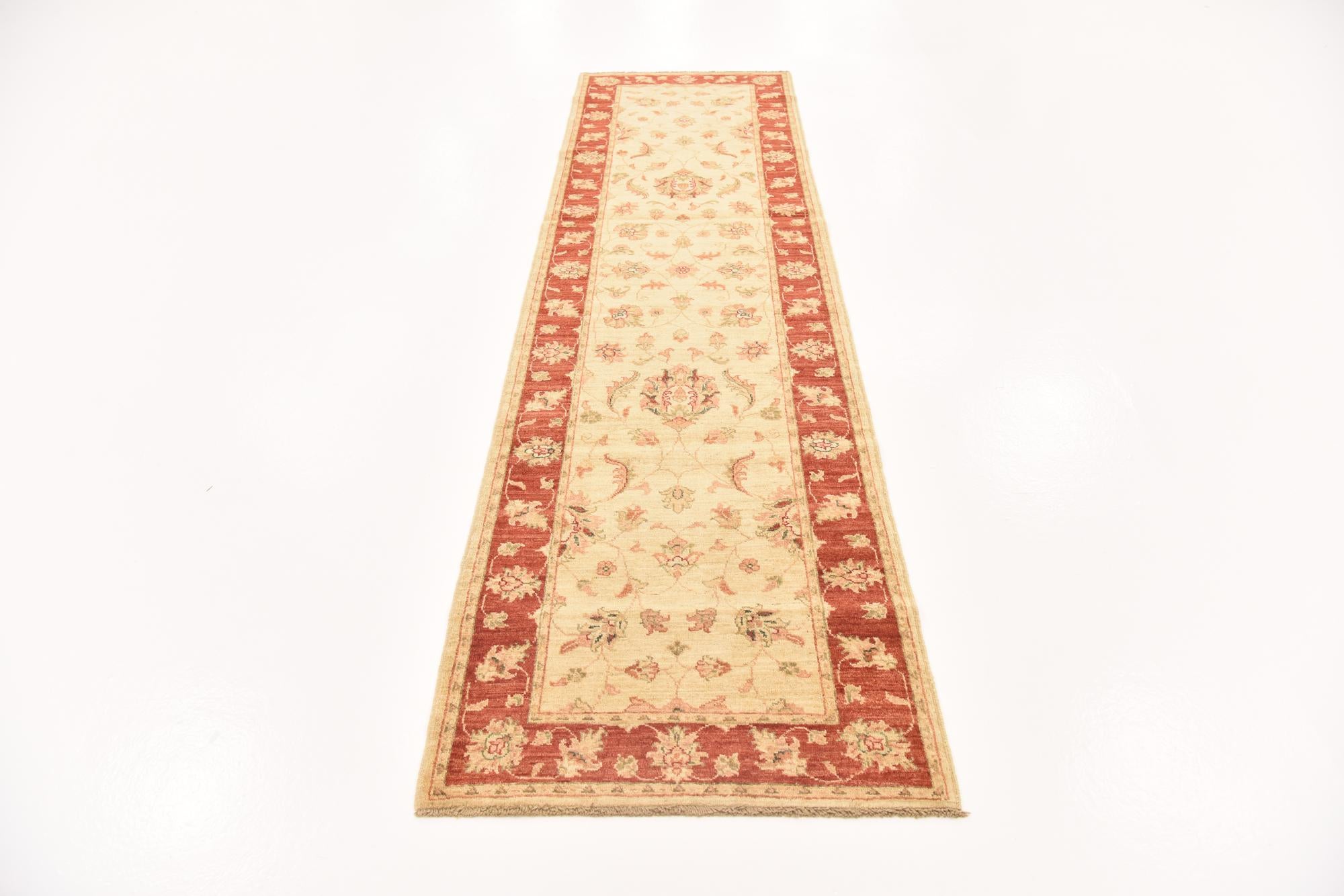 2' 7 x 9' 7 Hand Knotted Peshawar Ziegler Runner Rug