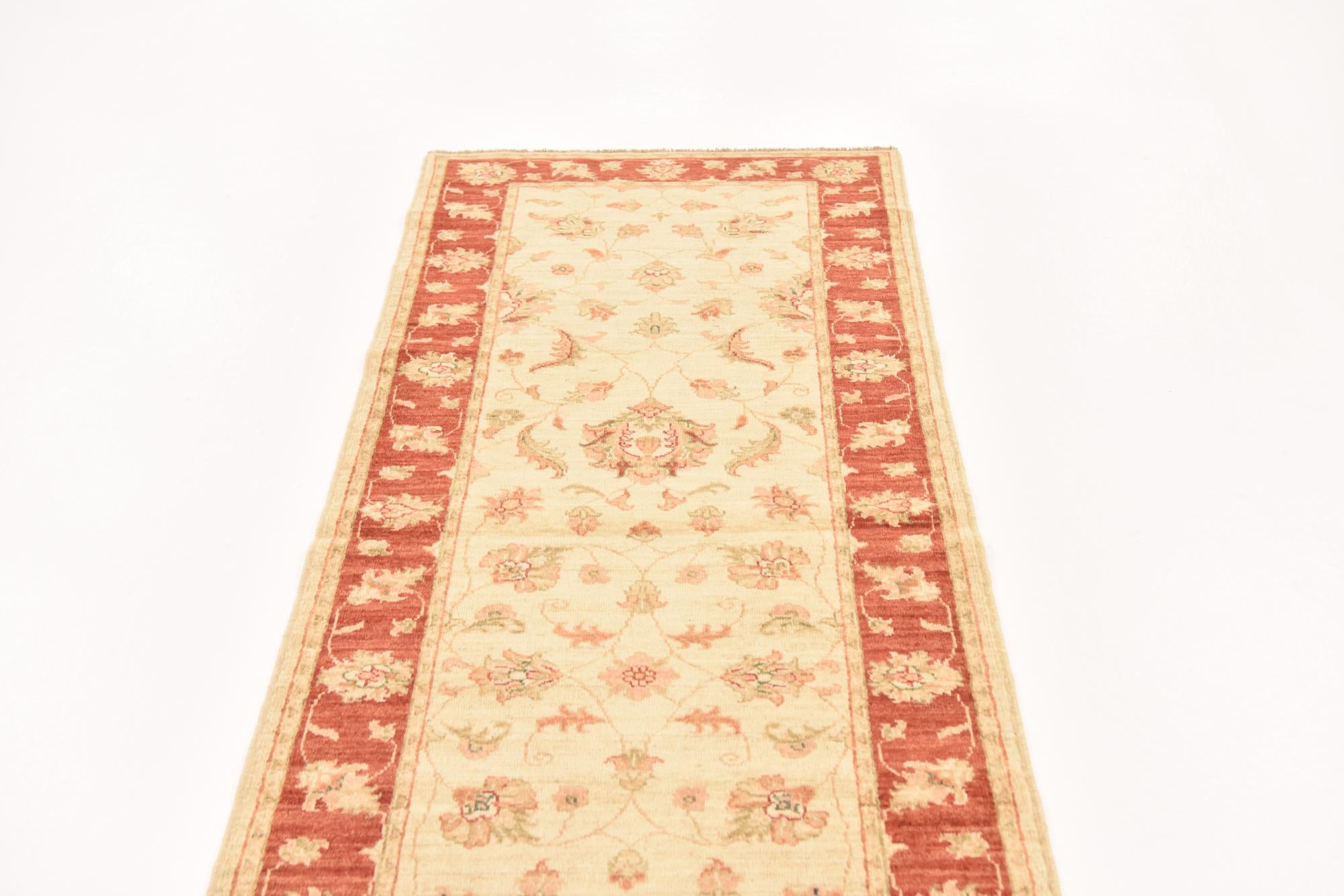 2' 7 x 9' 7 Hand Knotted Peshawar Ziegler Runner Rug