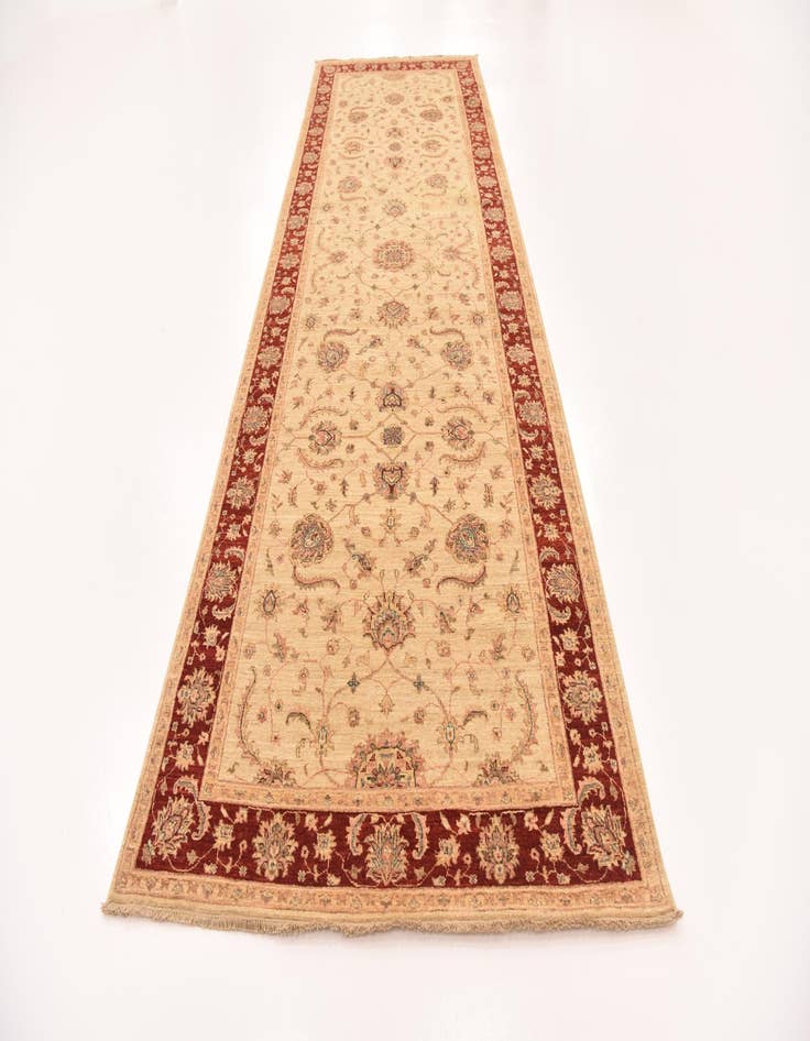 Detail image of 4' 10 x 14' 9 Hand Knotted Peshawar Ziegler Runner Rug