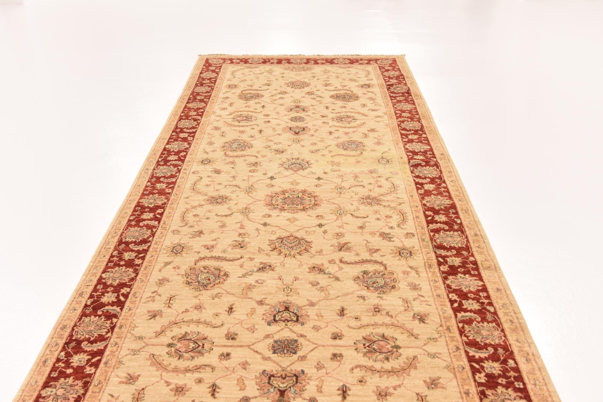 4' 10 x 14' 9 Hand Knotted Peshawar Ziegler Runner Rug