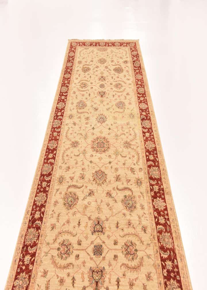 4' 10 x 14' 9 Hand Knotted Peshawar Ziegler Runner Rug