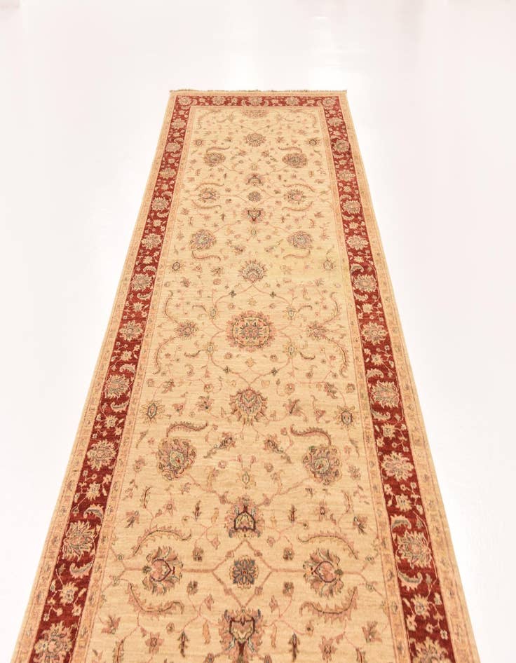 Detail image of 4' 10 x 14' 9 Hand Knotted Peshawar Ziegler Runner Rug