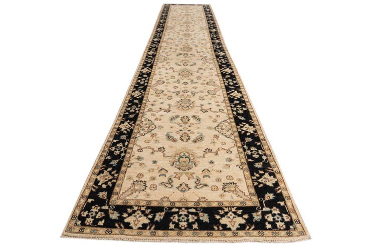 Detail image of 3' 3 x 17' 1 Hand Knotted Peshawar Ziegler Runner Rug
