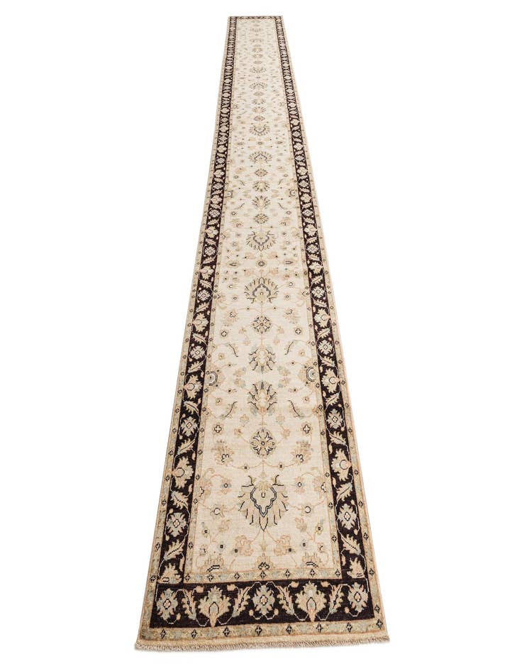 Detail image of 3' x 19' 4  Hand Knotted Peshawar Ziegler Runner Rug