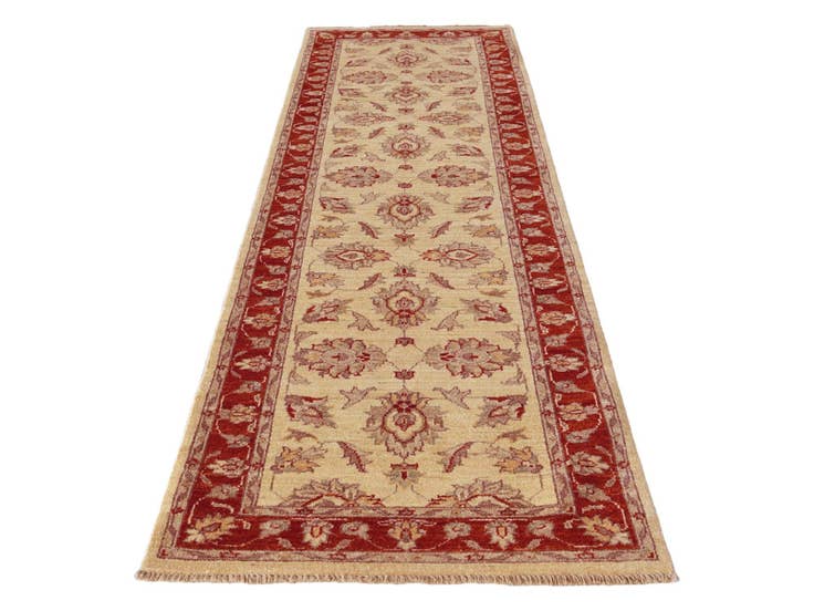 Detail image of 2' 8 x 9' 6 Hand Knotted Peshawar Ziegler Runner Rug