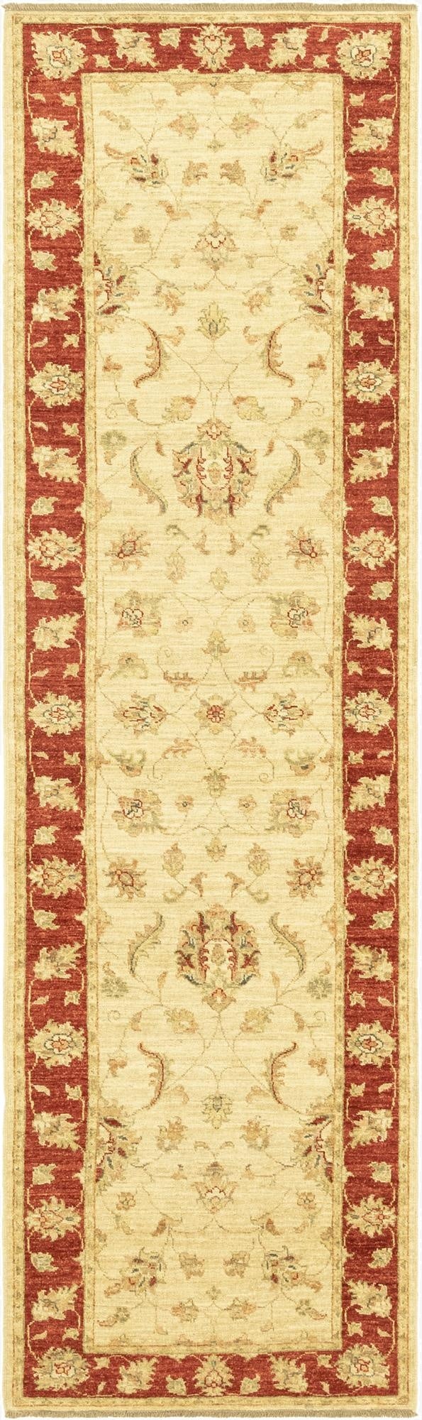 2' 9 x 9' 10  Hand Knotted Peshawar Ziegler Runner Rug