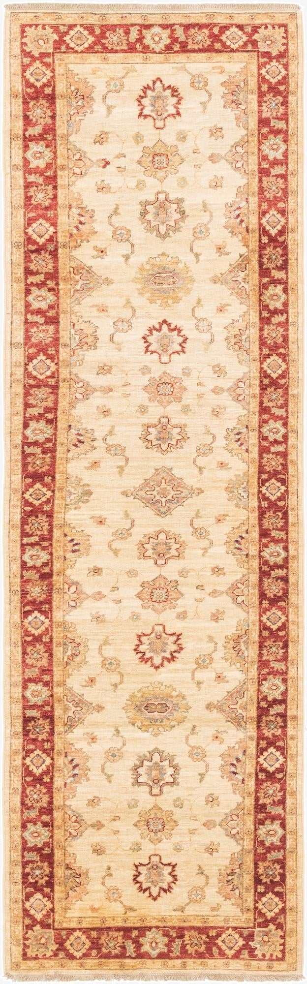 2' 9 x 9' 5  Hand Knotted Peshawar Ziegler Runner Rug