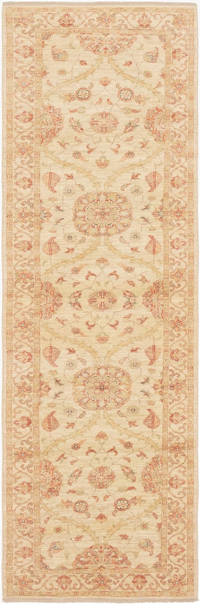 2' 10 x 9' 7  Hand Knotted Peshawar Ziegler Runner Rug