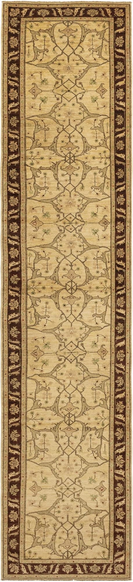 3' 10 x 19' 5  Hand Knotted Peshawar Ziegler Runner Rug
