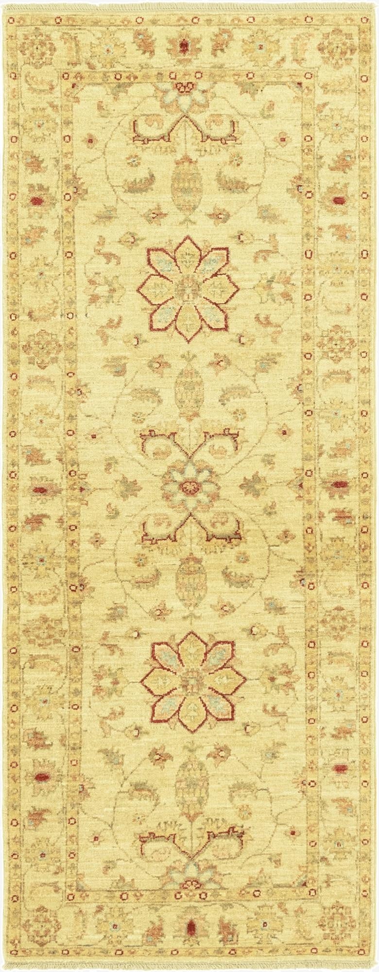 2' 6 x 6' 6  Hand Knotted Peshawar Ziegler Runner Rug