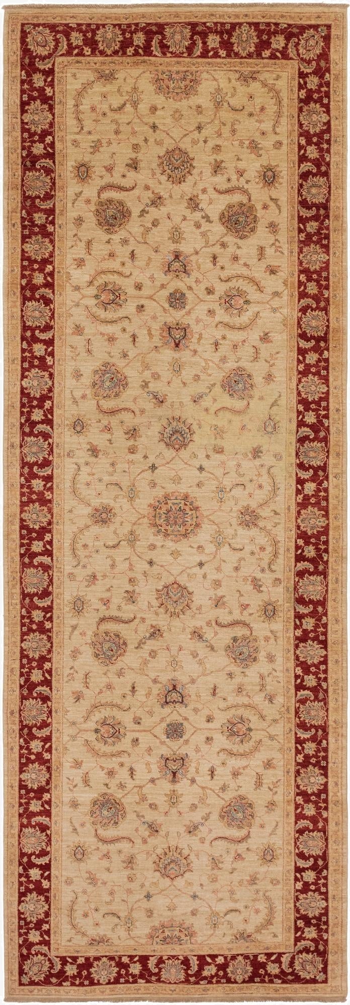 4' 10 x 14' 9  Hand Knotted Peshawar Ziegler Runner Rug