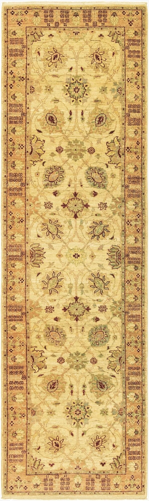 2' 9 x 9' 6  Hand Knotted Peshawar Ziegler Runner Rug