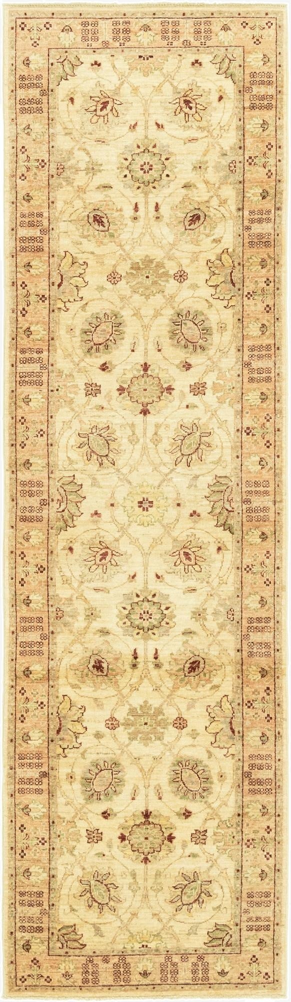 2' 7 x 9' 6  Hand Knotted Peshawar Ziegler Runner Rug