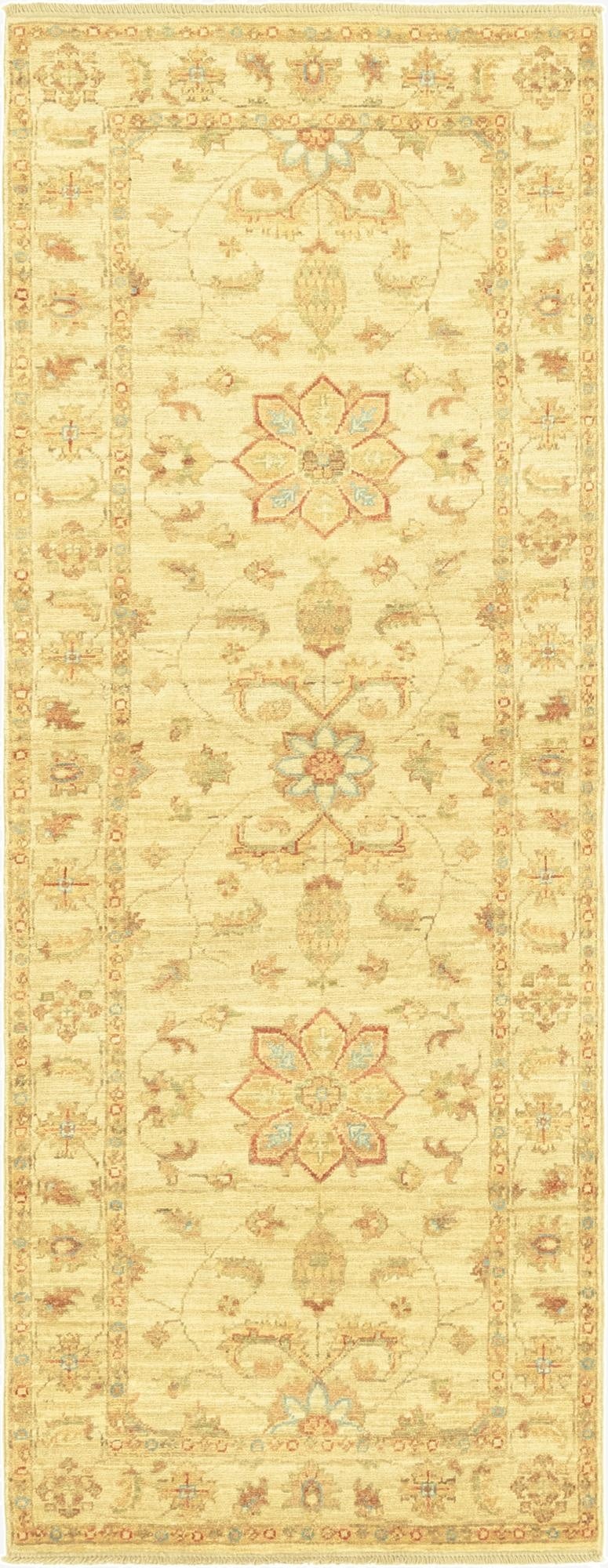 2' 6 x 6' 8  Hand Knotted Peshawar Ziegler Runner Rug