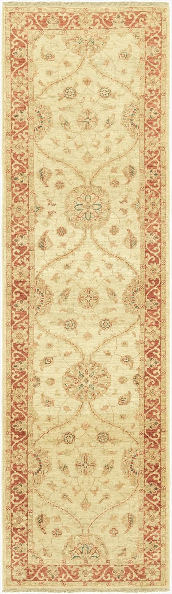 2' 8 x 9' 7  Hand Knotted Peshawar Ziegler Runner Rug