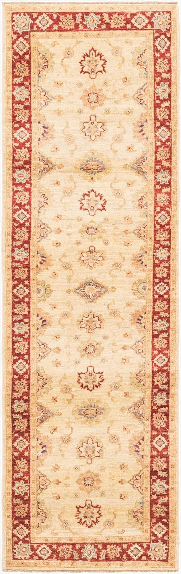2' 9 x 9' 8  Hand Knotted Peshawar Ziegler Runner Rug