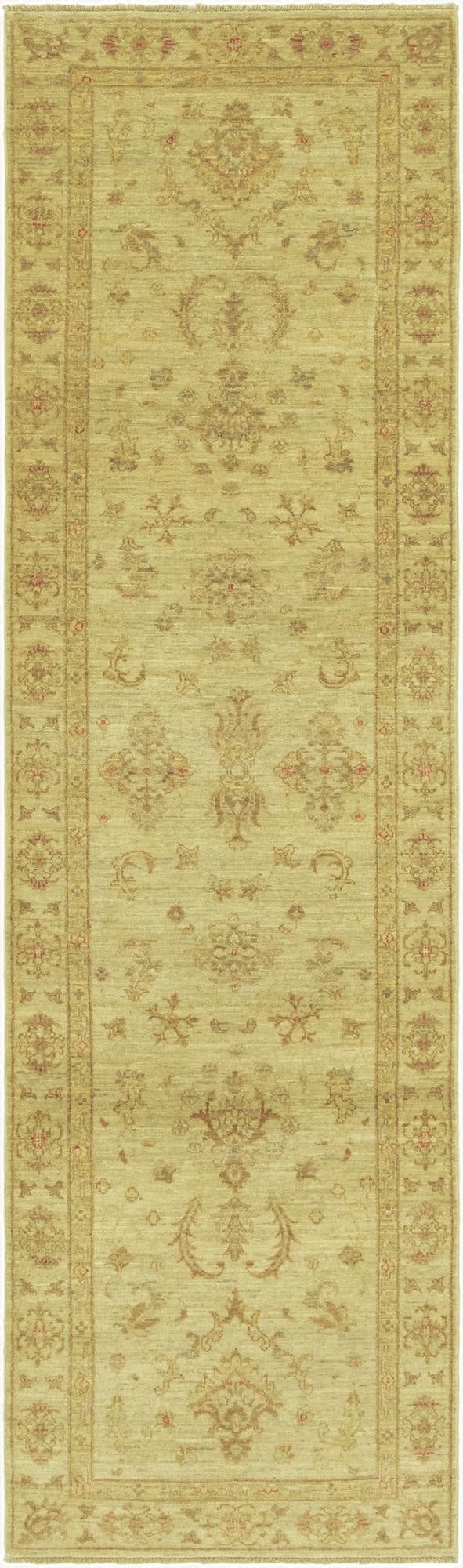 2' 8 x 9' 7  Hand Knotted Peshawar Ziegler Runner Rug