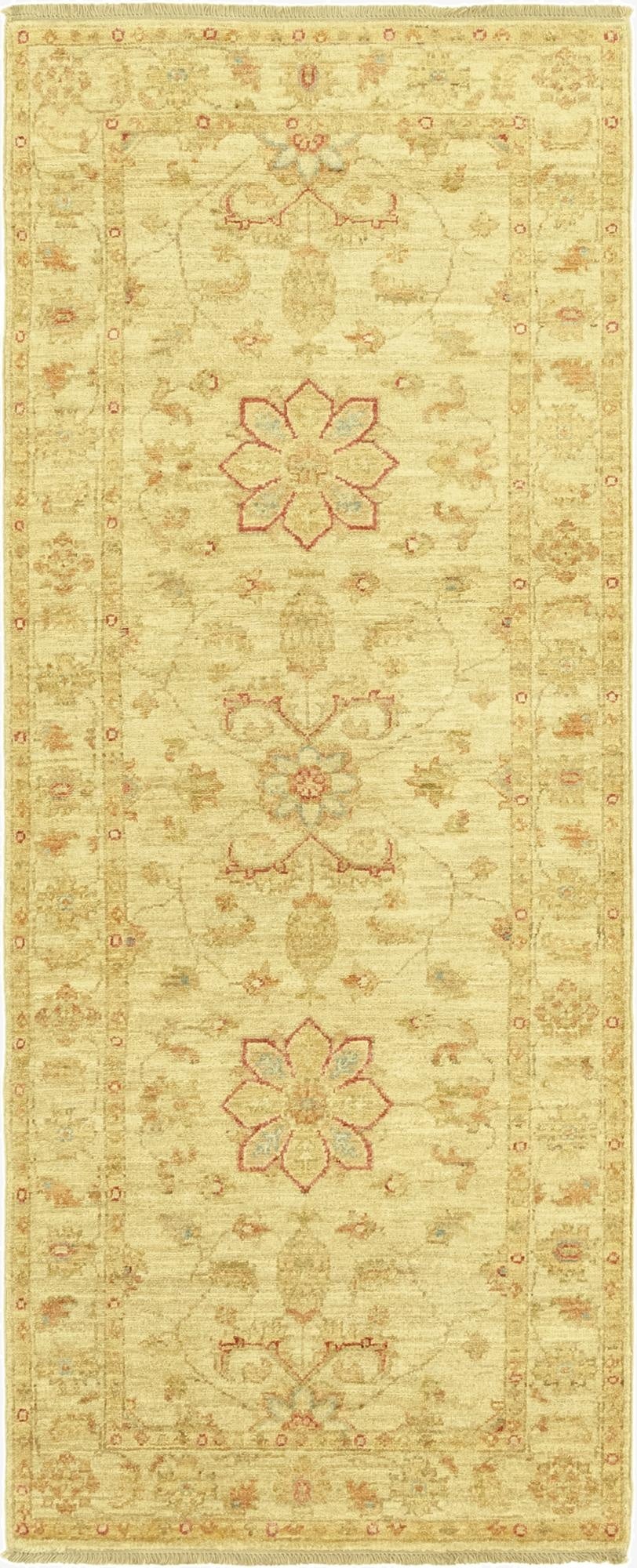 2' 6 x 6' 5  Hand Knotted Peshawar Ziegler Runner Rug