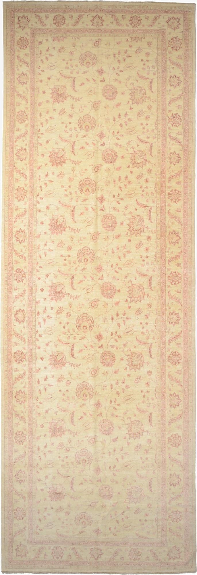 7' 4 x 21' 7  Hand Knotted Peshawar Ziegler Oriental Runner Rug