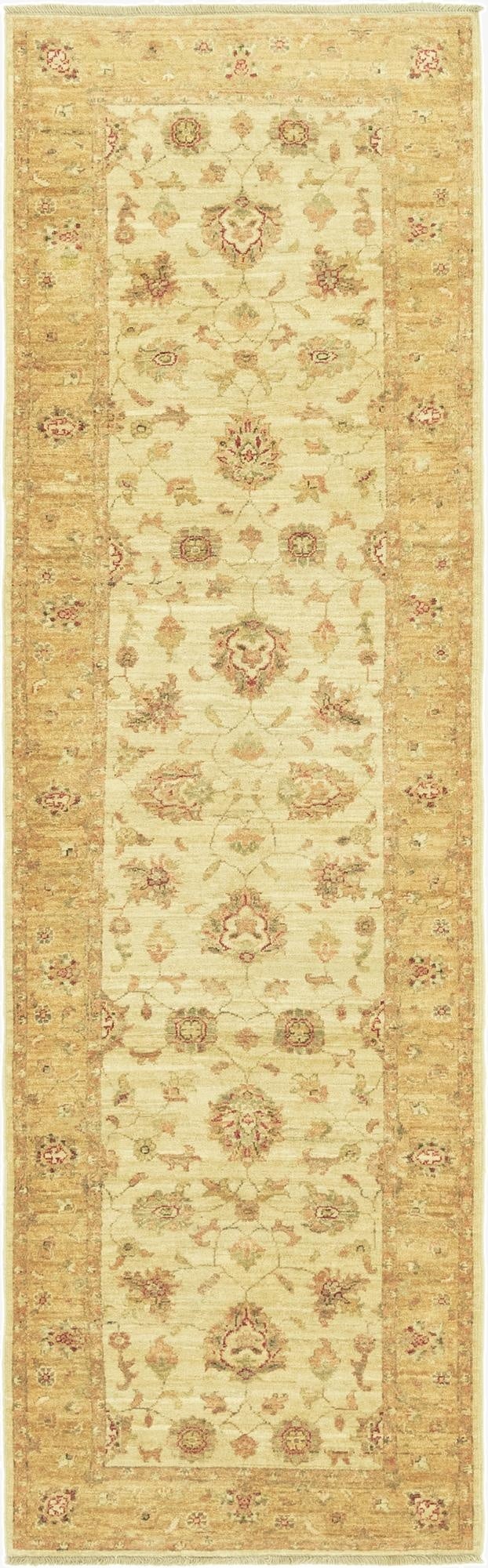 2' 10 x 9' 9  Hand Knotted Peshawar Ziegler Runner Rug
