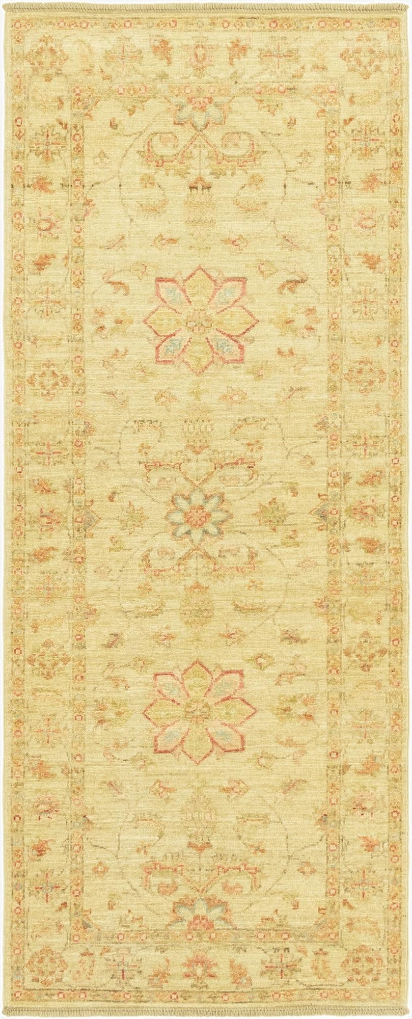 2' 6 x 6' 4  Hand Knotted Peshawar Ziegler Runner Rug