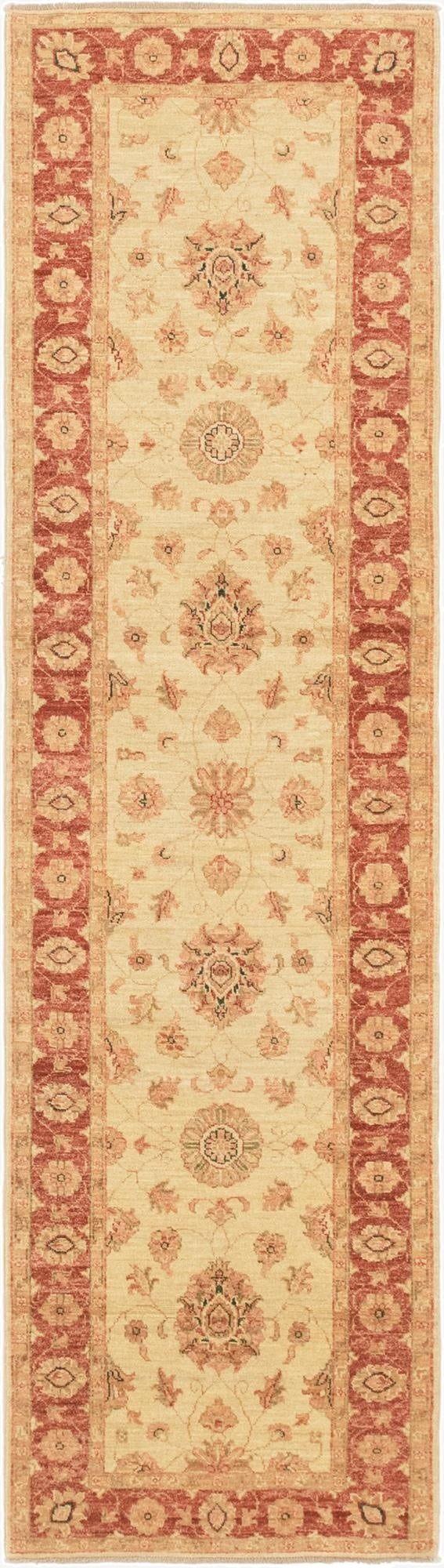 2' 7 x 9' 6  Hand Knotted Peshawar Ziegler Runner Rug