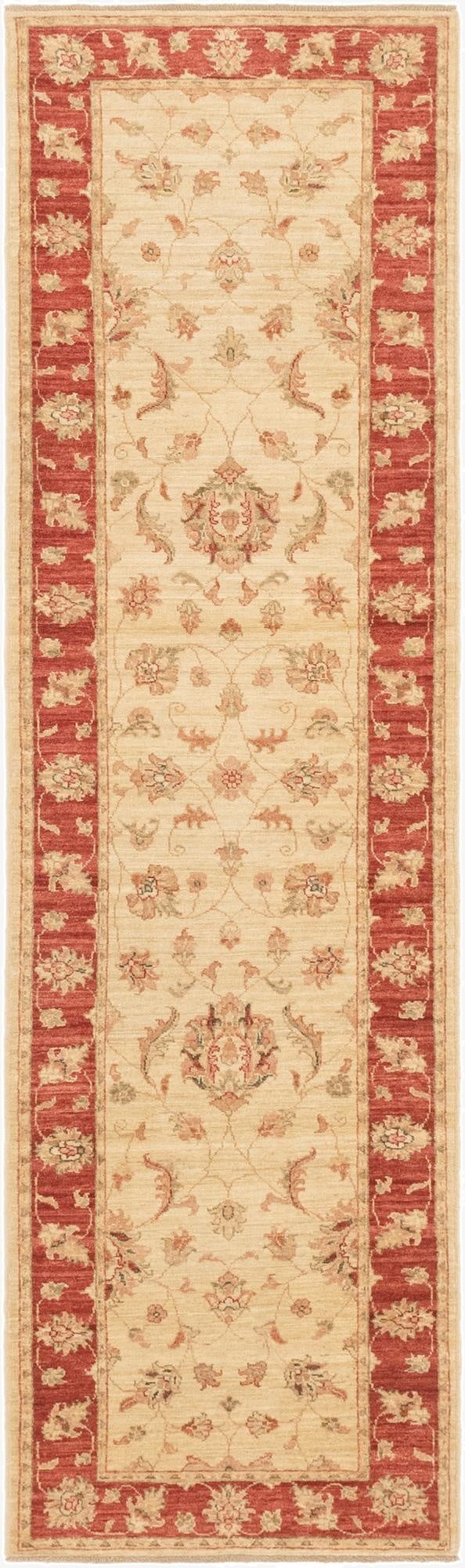 2' 7 x 9' 7  Hand Knotted Peshawar Ziegler Runner Rug