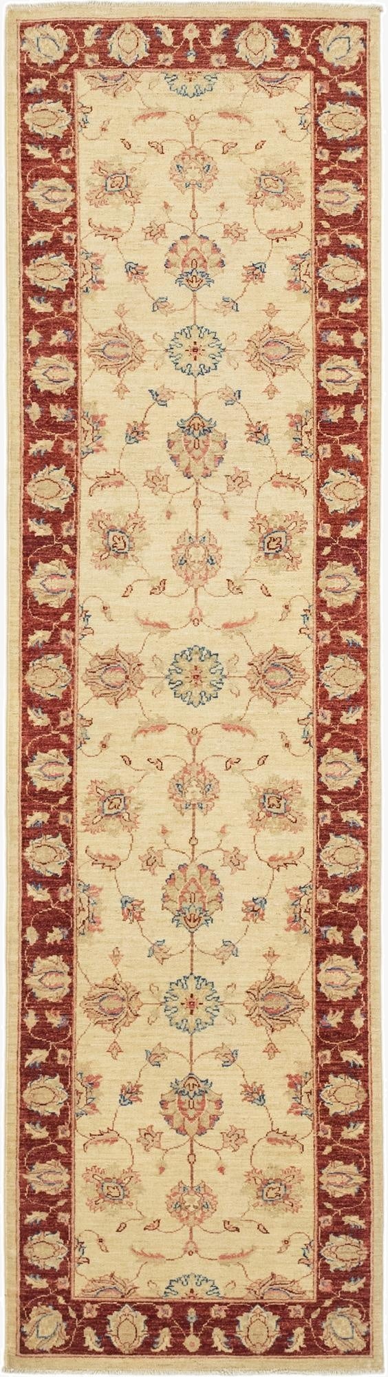 2' 8 x 9' 8  Hand Knotted Peshawar Ziegler Runner Rug