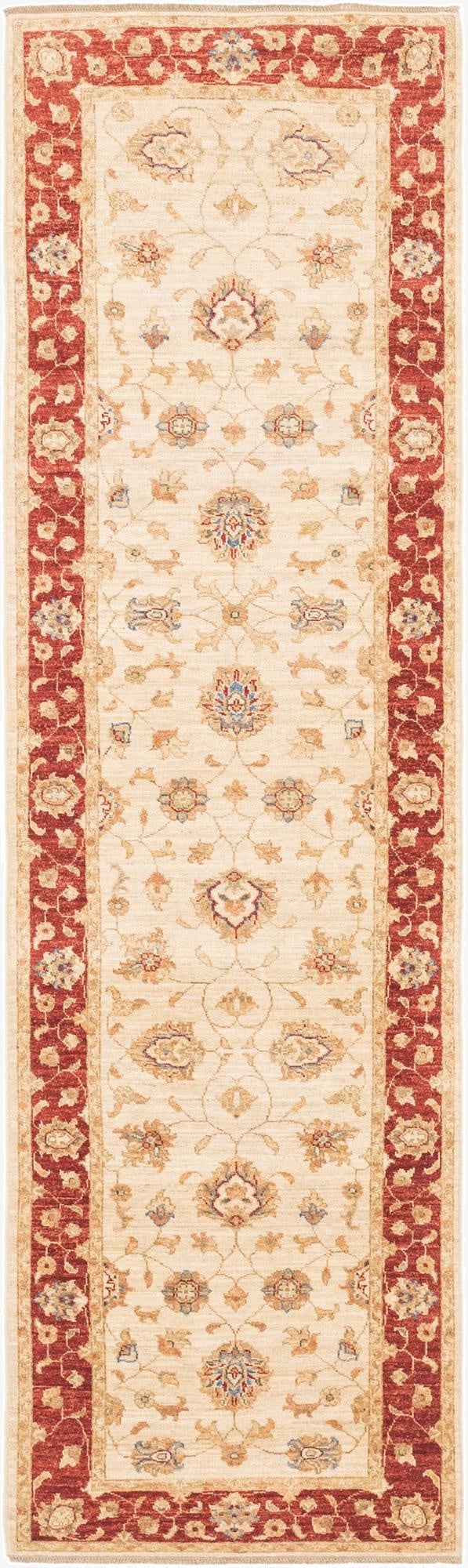 2' 9 x 10' 1  Hand Knotted Peshawar Ziegler Runner Rug