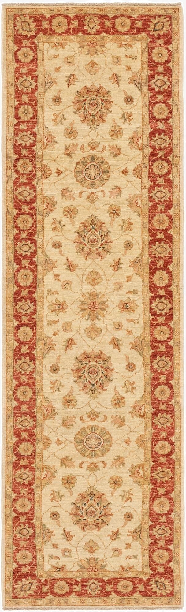 2' 10 x 9' 10  Hand Knotted Peshawar Ziegler Runner Rug